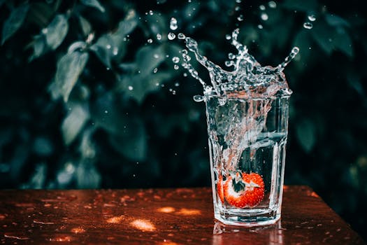 refreshing glass of water