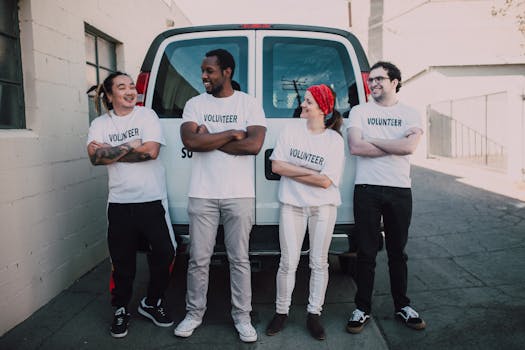 group of volunteers smiling