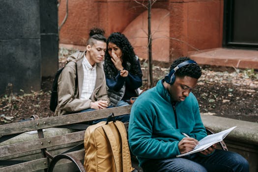 A group of people in a study group setting