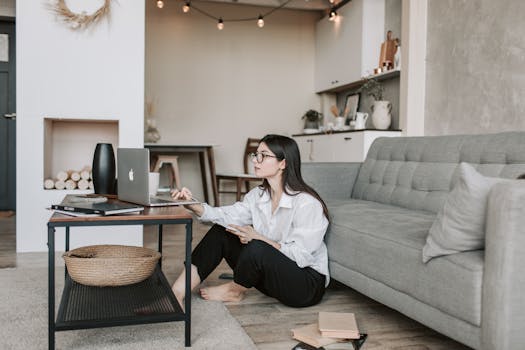 student studying at home