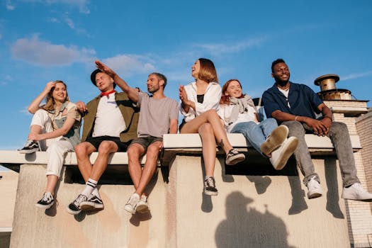 happy group of people enjoying time together