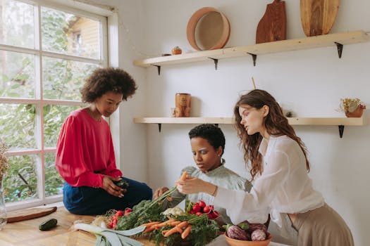 a group of friends cooking together