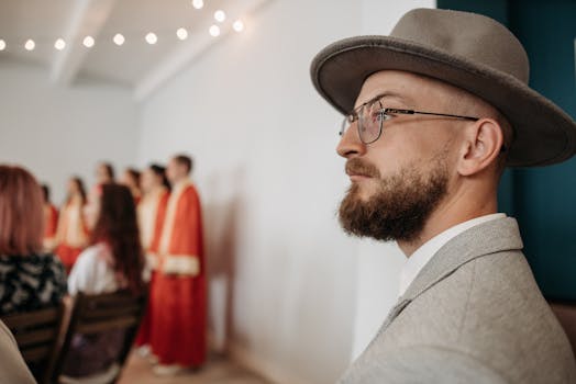 man attending a virtual event