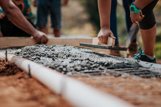 Volunteers working together on a community project