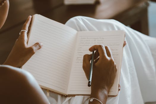 image of a person writing in a journal