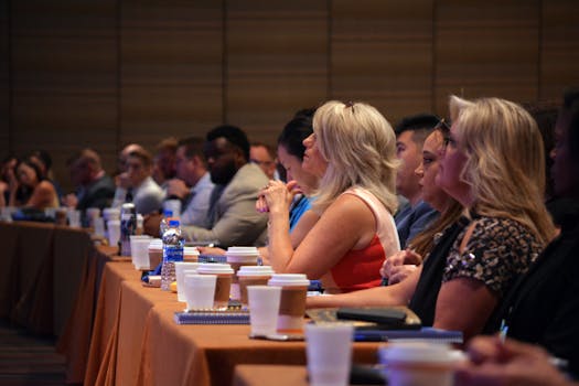 People networking at an event